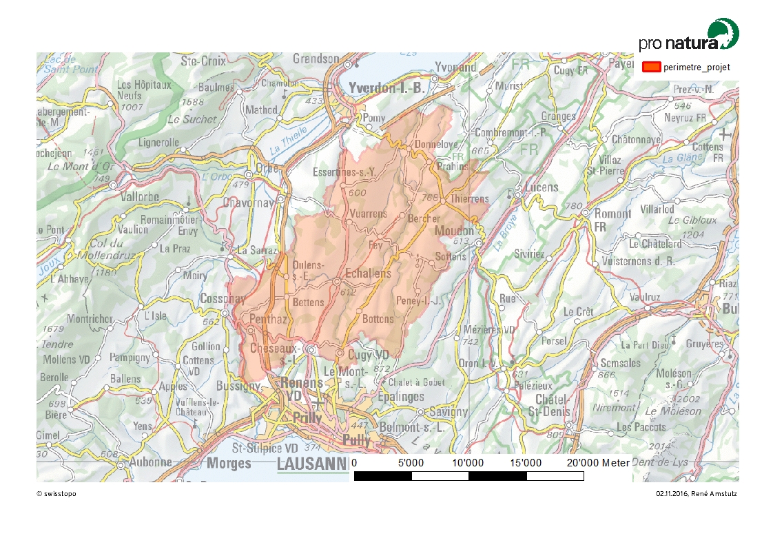 Project perimeter in Gros-de-Vaud