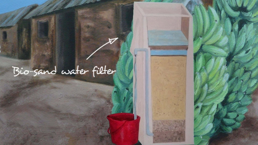 Bio-sand water filter - cross-section