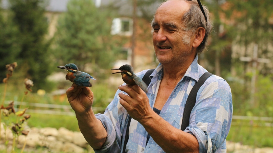 Pavel holding kingfishers
