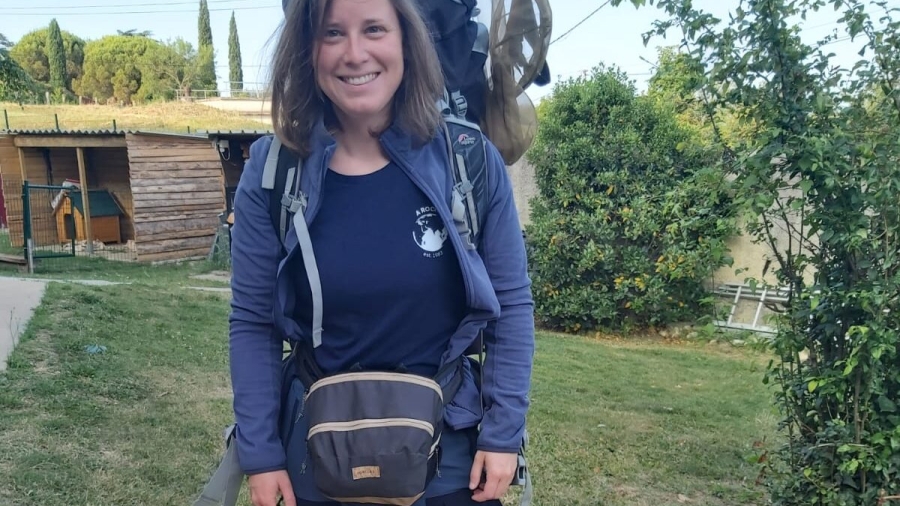 Coline at the start of her walk